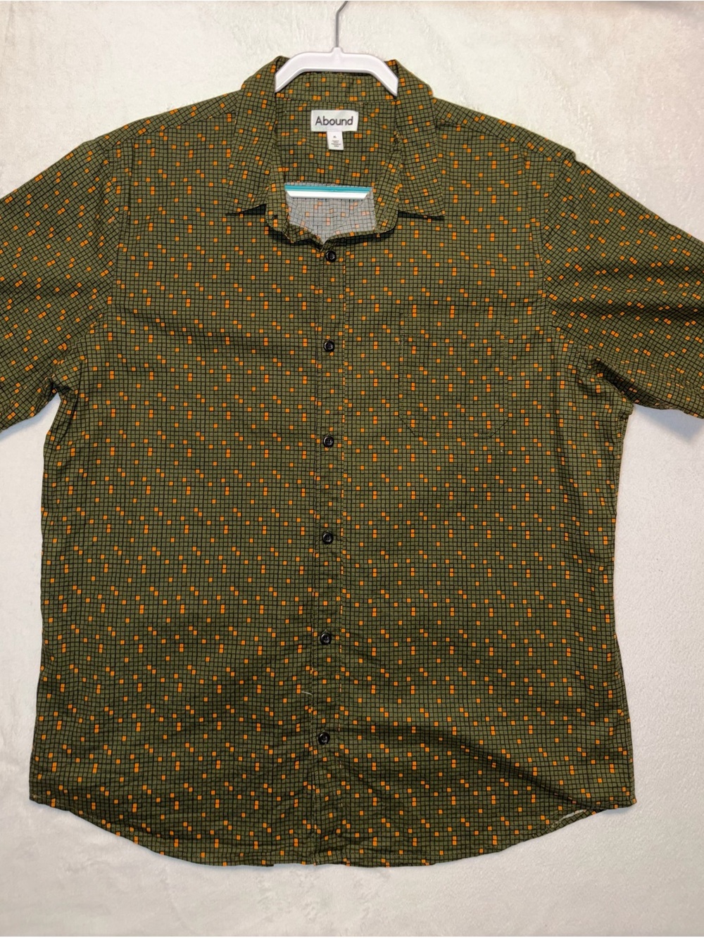 Abound Men's Short Sleeve Button Down Micro-Grid Geometric Print Shirt Size XL - Picture 5 of 9